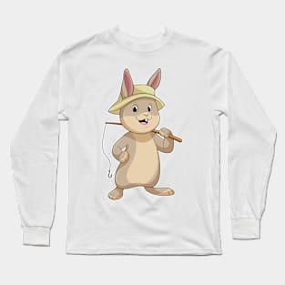 Rabbit as Fisher with Fishing rod Long Sleeve T-Shirt